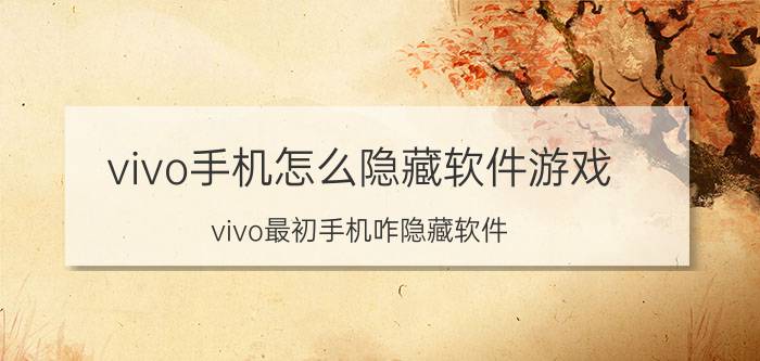 vivo手机怎么隐藏软件游戏 vivo最初手机咋隐藏软件？